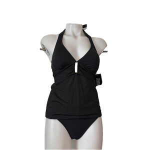 2Bamboo Black Halter Tankini Set w/ Skirt Bottom – Size Small – New w/ Tags